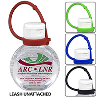 1.0 oz Compact Hand Sanitizer Antibacterial Gel in Flip-Top Squeeze Bottle with Adjustabel Silicone Carry Strap